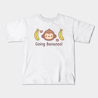 Cute Monkey Going Bananas Funny Kids T-Shirt